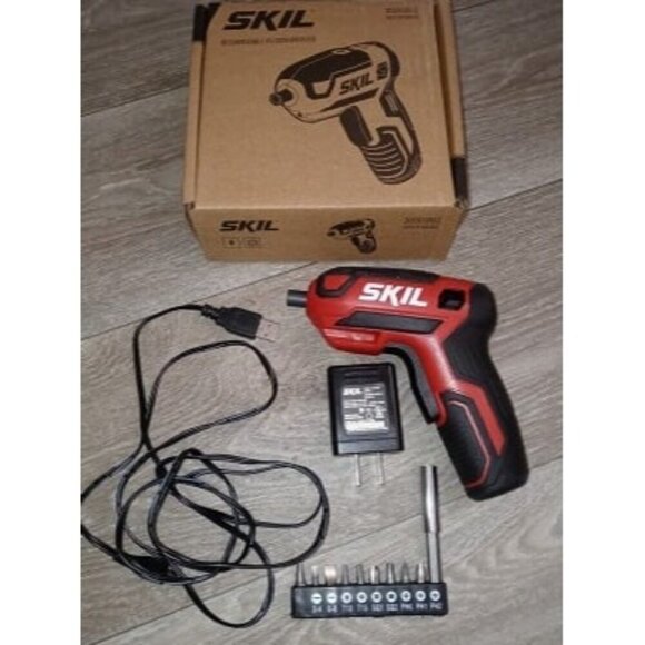 New Rechargeable 4V Cordless Screwdriver Includes 9pcs Bit, 1pc Bit Holder, USB - Picture 1 of 1